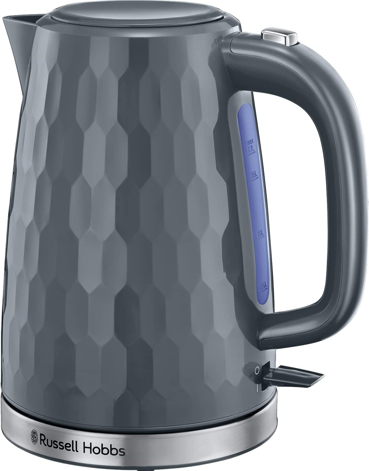 Russell Hobbs Honeycomb Electric 1.7L Cordless Kettle Fast Boil 3kw Grey New