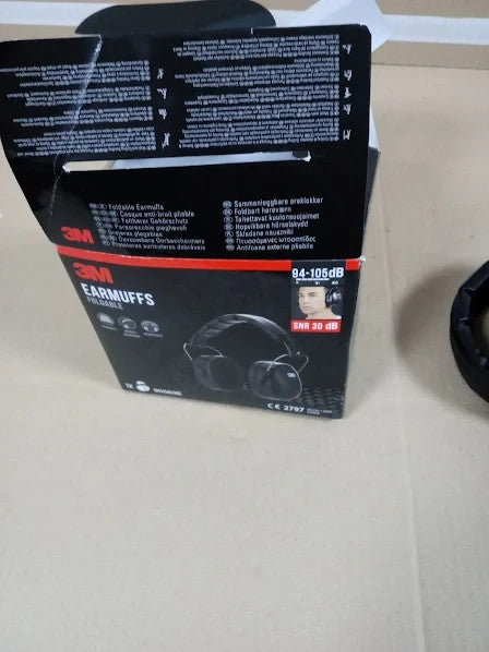 3M Foldable Earmuff 90563E Ear Defender Soft Cushions Comfortable Fit New