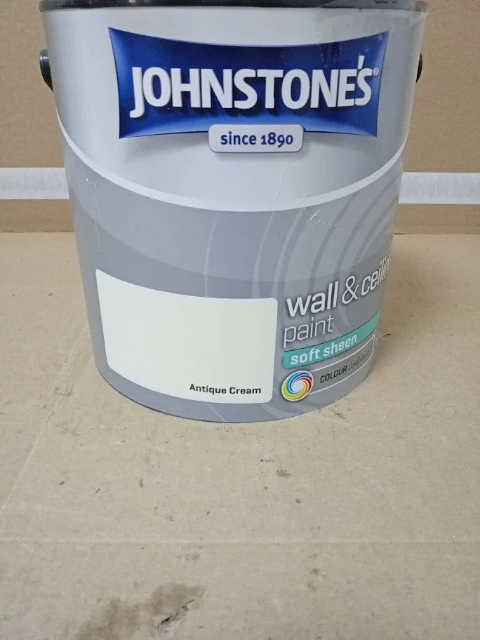 Johnstones Wall Ceiling Paint Antique Cream Soft Sheen Finish Emulsion 2.5L