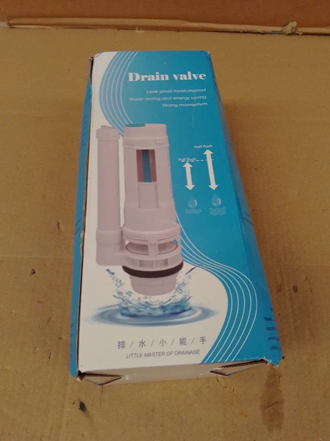 Mxfans White ABS Toilet Cistern Dual Flush Push Button Valve Good Sealing 9.84in