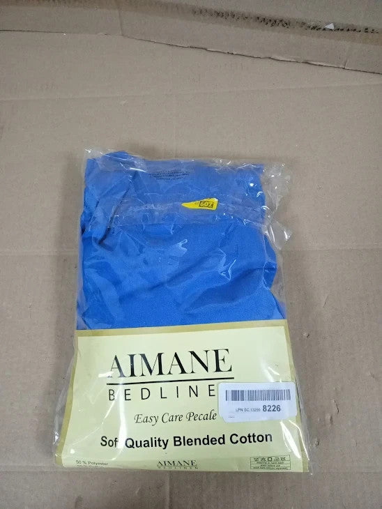 Aimane Single Fitted Sheet 90x190cm Non Iron Percale Easy Care Poly Cotton New