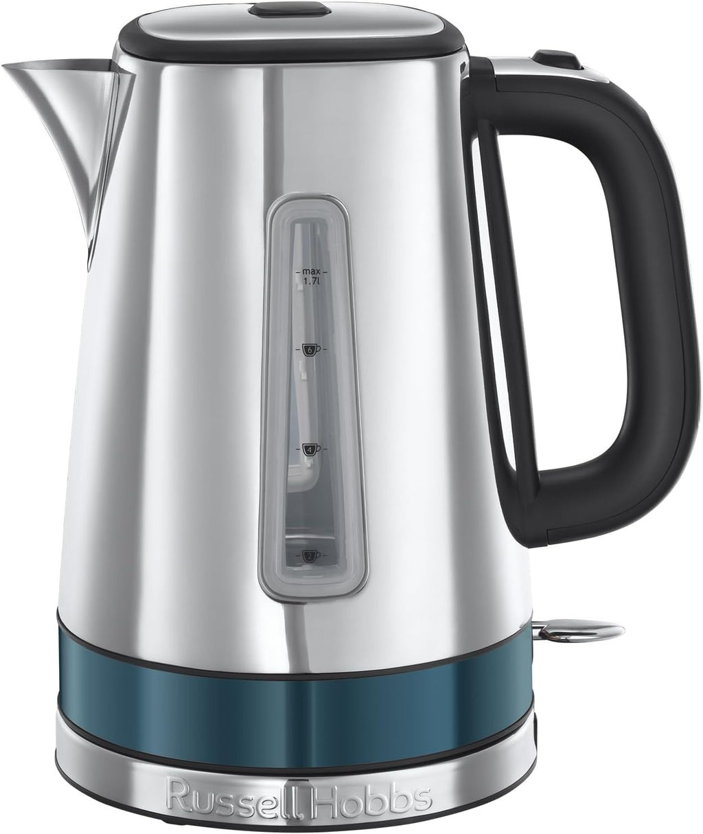 Russell Hobbs kettle 1.7L 3000W Stainless Steel Ocean Blue 22.5x15.8x24.5cm New