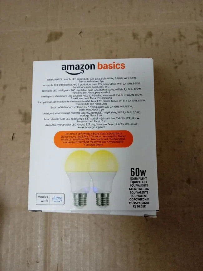 Amazon Basics Smart Dimmable LED Light Bulb E27 Base Soft White New