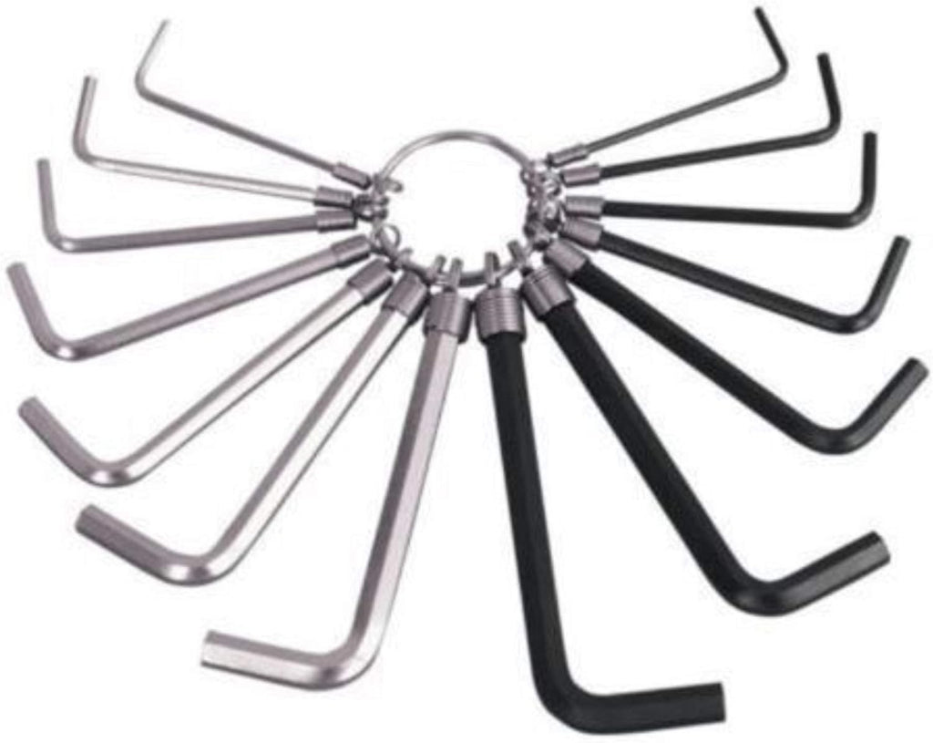 G4gadget 14pcs Hex Key Allen Key Set On Metal Ring Metric Carbon Steel New