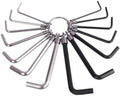 G4gadget 14pcs Hex Key Allen Key Set On Metal Ring Metric Carbon Steel New