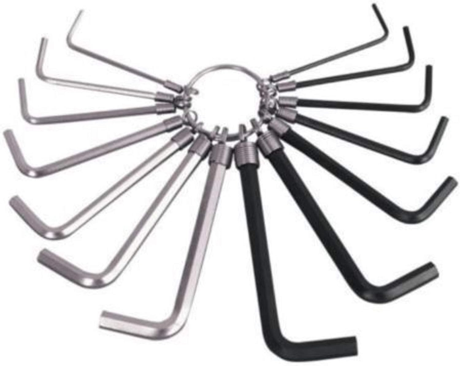 G4gadget 14pcs Hex Key Allen Key Set On Metal Ring Metric Carbon Steel New