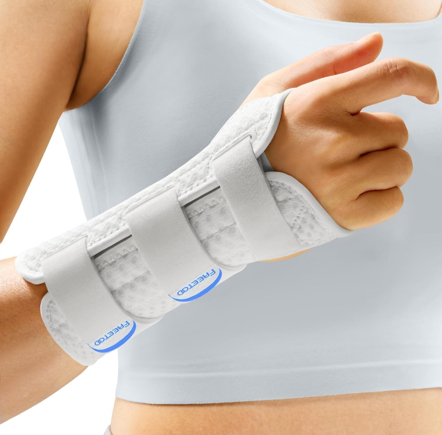 FREETOO Reversible Carpal Tunnel Wrist Supports Right Left Hand Gray Medium New