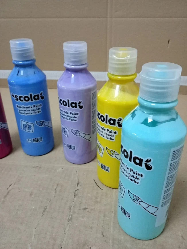 Scola Readymix Water Based Tempera Paint 6 Assorted Unicorn Colours 300ml New