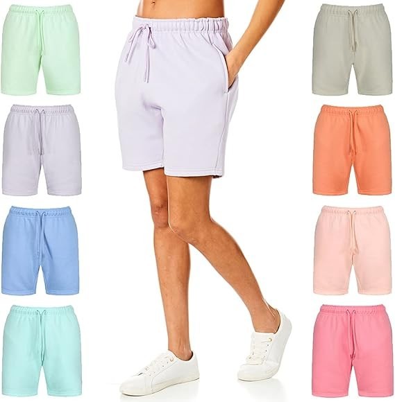 Light Shade Womens Pastel Brights Loungewear Sweat Shorts Joggers Small New