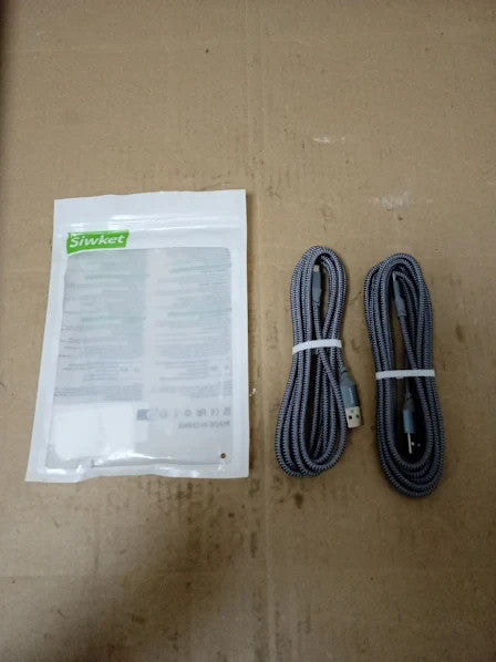 Siwket Micro USB Cable 2 Pack 2M Braided USB A  Micro Charge Cable Android New
