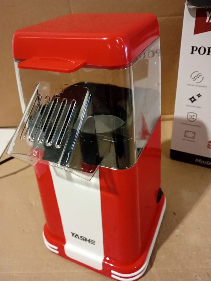 Yashe Popcorn Machine Retro 1200w Hot Air Maker One Touch Movie Nights Party New