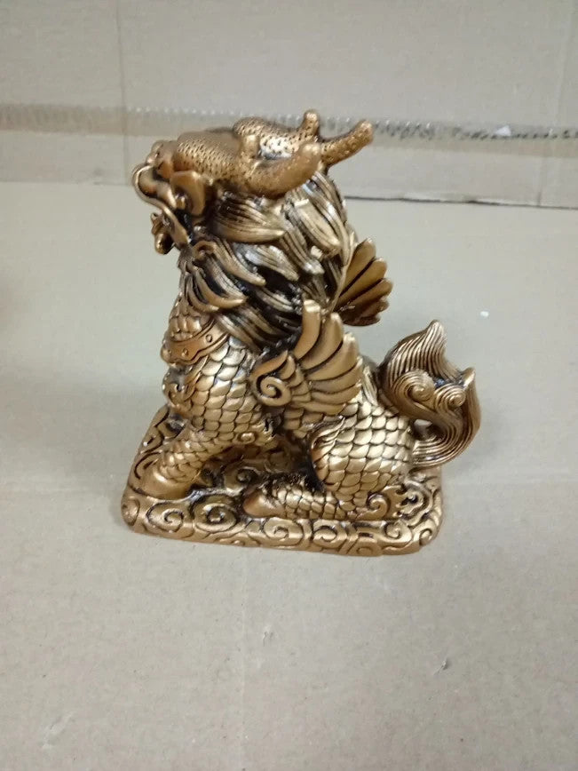 Lachineuse QiLin Couple Figurines Feng Shui Chi Lin Negative Energy Protection