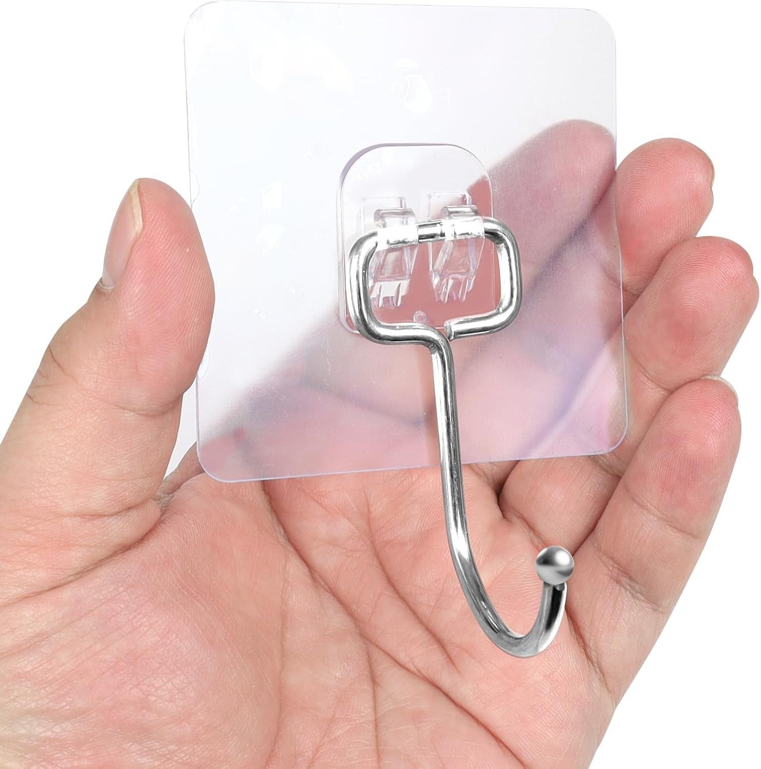 9 Pieces Large Adhesive Heavy Duty Wall Hooks 20kg Transparent Indoor New