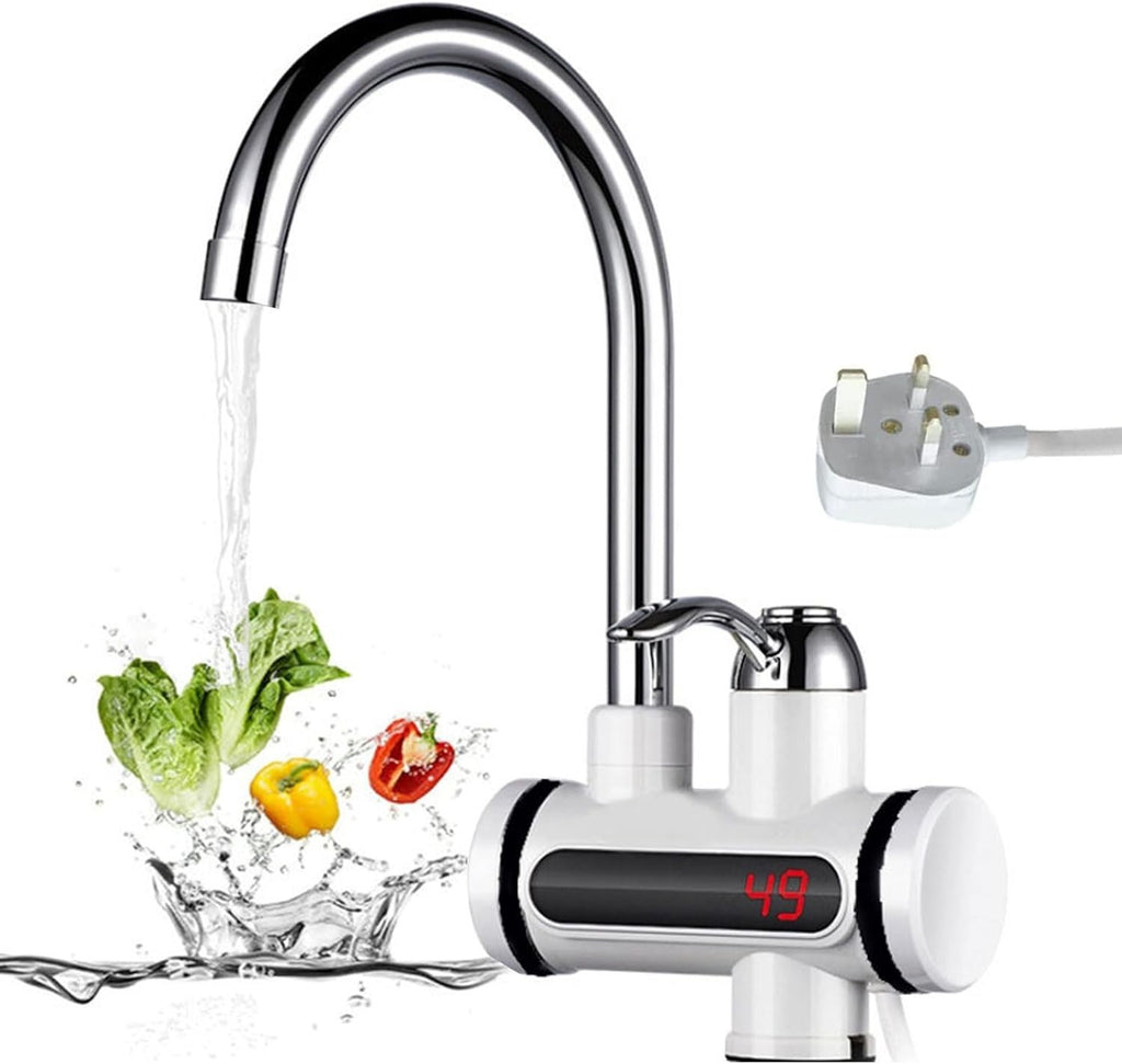Instant Hot Water Tap Electric UK Plug 220V 3000W Hot Cold Mixer Faucet New