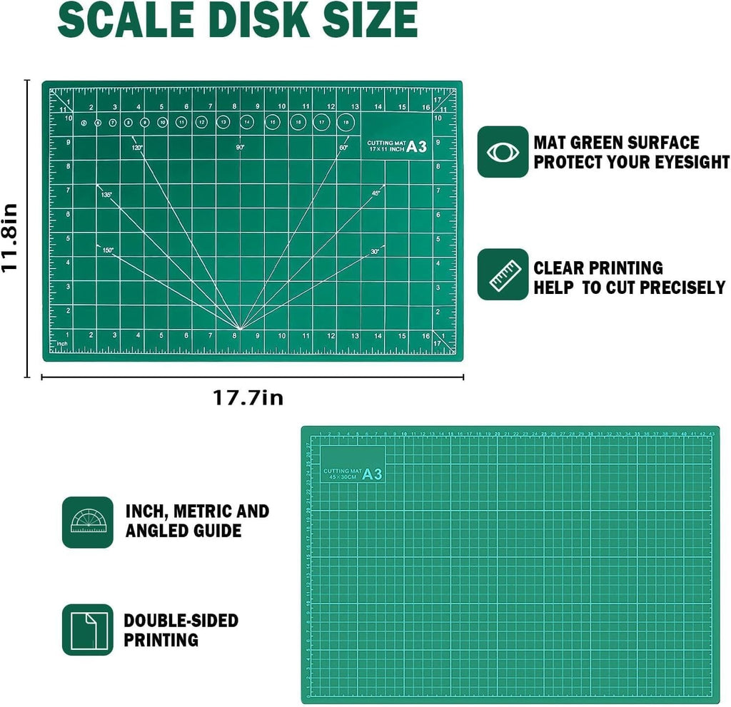 A3 Cutting Mat Kit Carving Crafts Board Sewing Self Healing Green