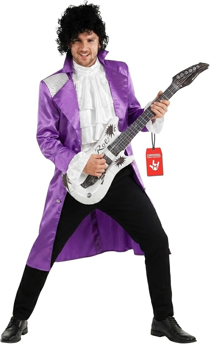 Morph Purple Pop Star Costume Men Jacket Wig Musician Costume Adult XL New