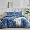 Tokokimo Double 200x200cm Duvet Cover Set Floral Little Flowers Print Blue New