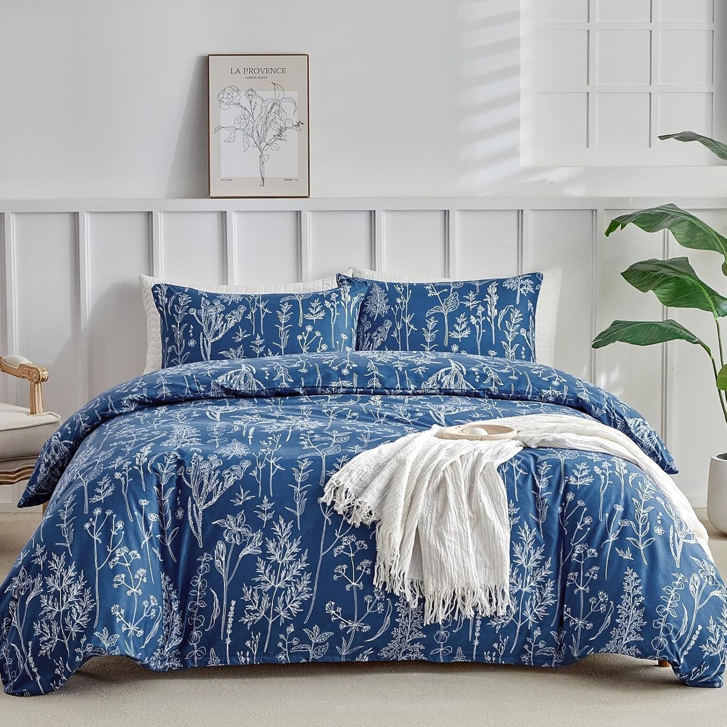 Tokokimo Double 200x200cm Duvet Cover Set Floral Little Flowers Print Blue New