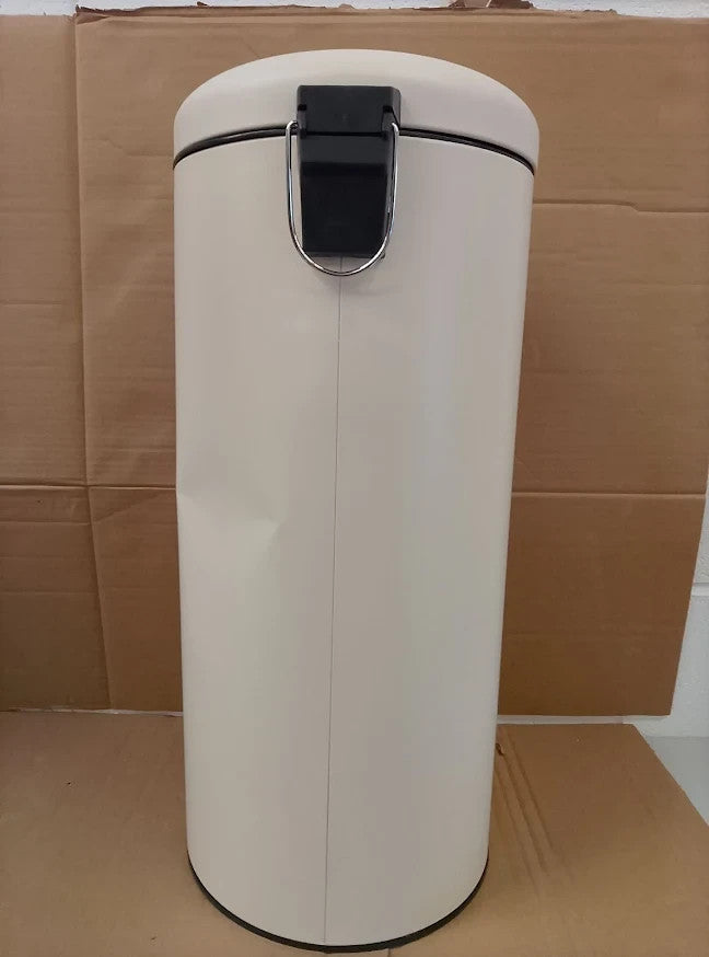 Habitat 30L Round Pedal Bin Matt Cream Kitchen Waste Rubbish Design