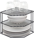 Simplywire 3 Tier Plate Rack Kitchen Cupboard Organiser Black Plastic New