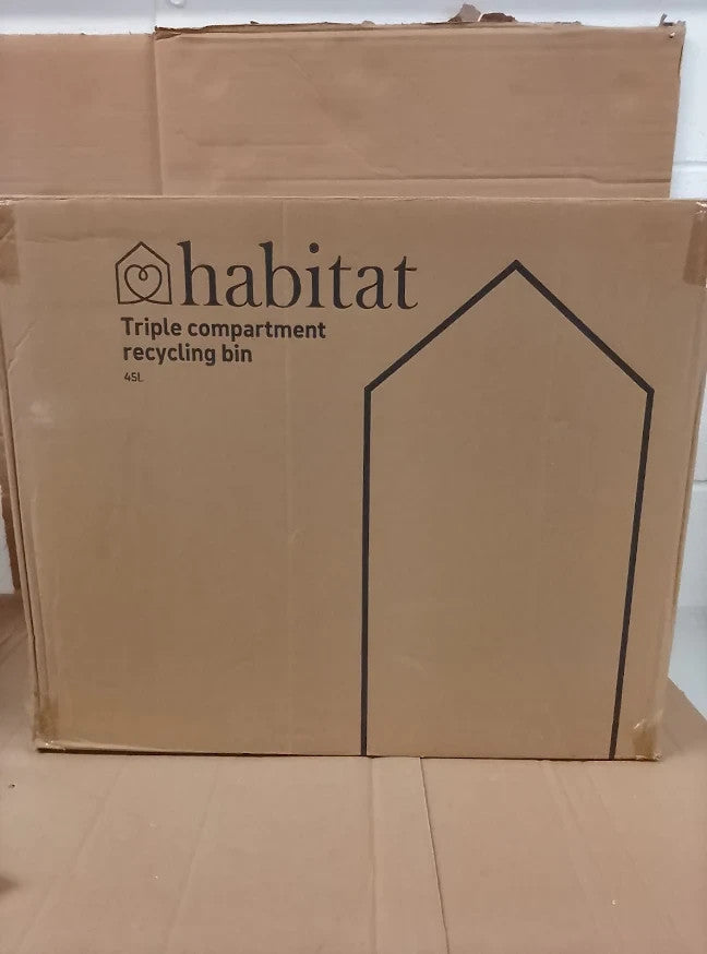Habitat Triple Compartment Recycling Bin 45 Litre Kitchen Waste Storage Design