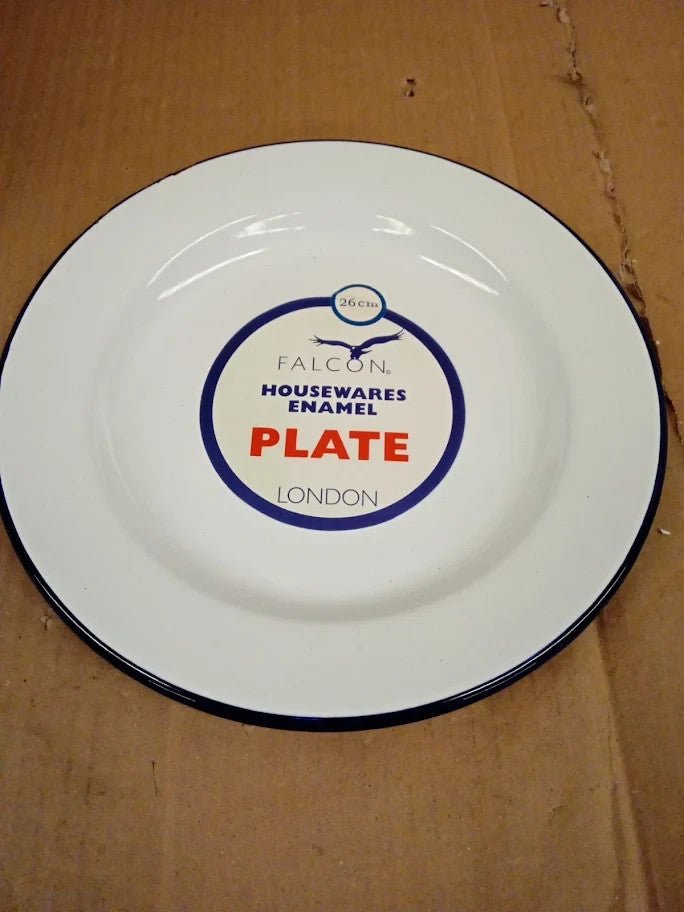 Falcon Enamelware 10.5inch Emaille Dinner Plate Blue White Classic Steel