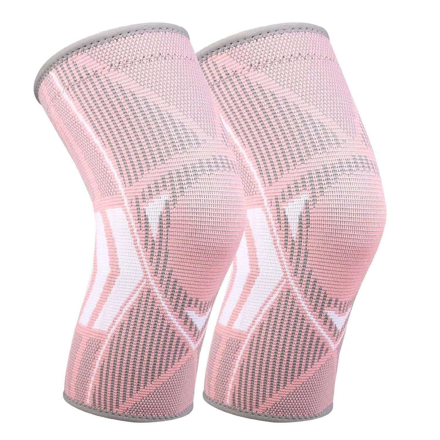 Ruilala Knee Support Adjustable Brace 2 Pack Unisex Anti Slip Pink Large New