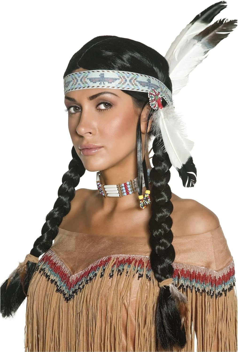 Smiffys Native Indian Wig Modern Straight Authentic Style 26x16x7.5cm New