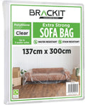 Brackit Sofa Storage Bag Plastic Cover Heavy Duty 300cx137cm Up To 3 Seater