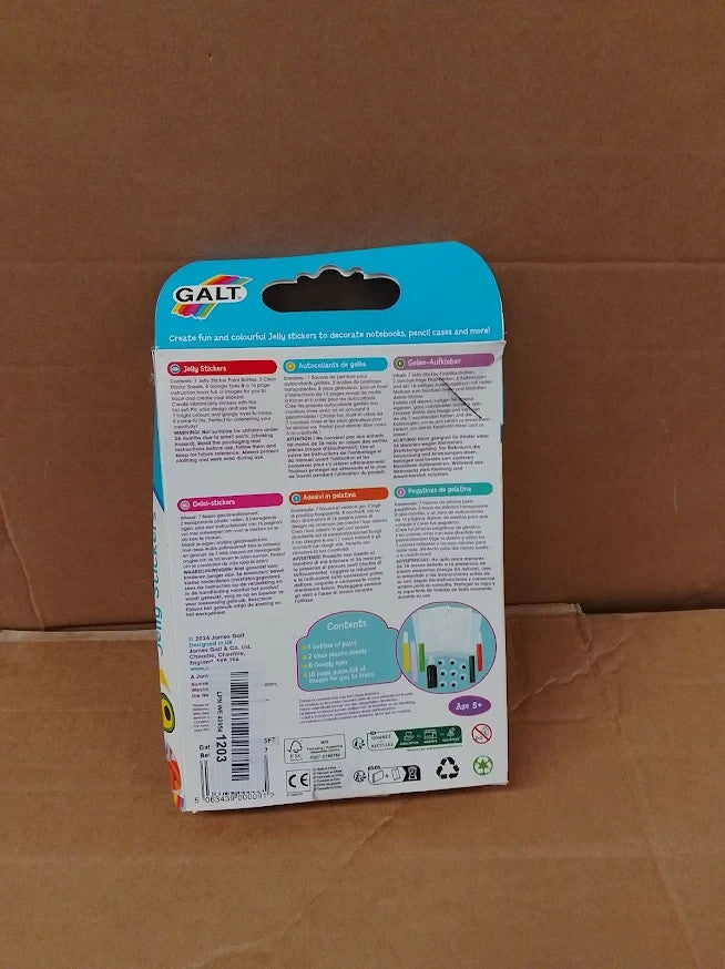 Galt Jelly Stickers Craft Kit Kids DIY Art Set Templates Colours Ages 5+ New
