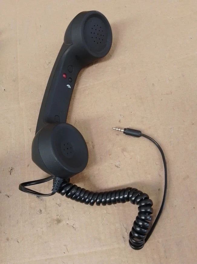 Sourcing Map 3.5mm Retro Telephone Handset Receiver Microphone Speaker Black