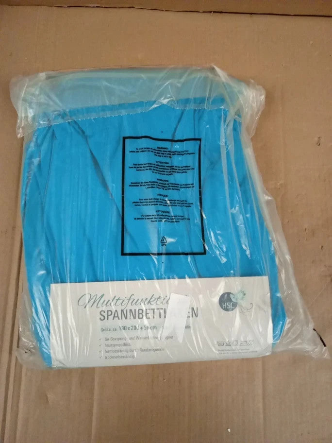 Amago Fitted Sheet 50cm Pocket 100% Cotton Solid 180x200cm Petrol New
