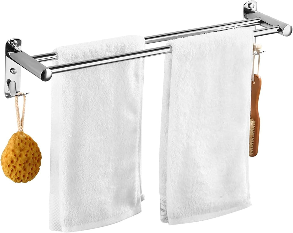 40cm/15.75in Double Towel Rail Bathroom SUS 304 Stainless Steel Wall Mounted New