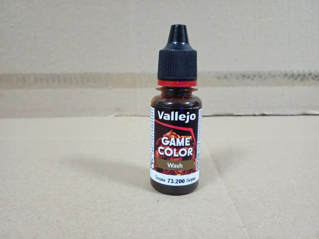 Vallejo Washes 17ml Acrylic Paint Sepia Non Flammable Non Toxic New