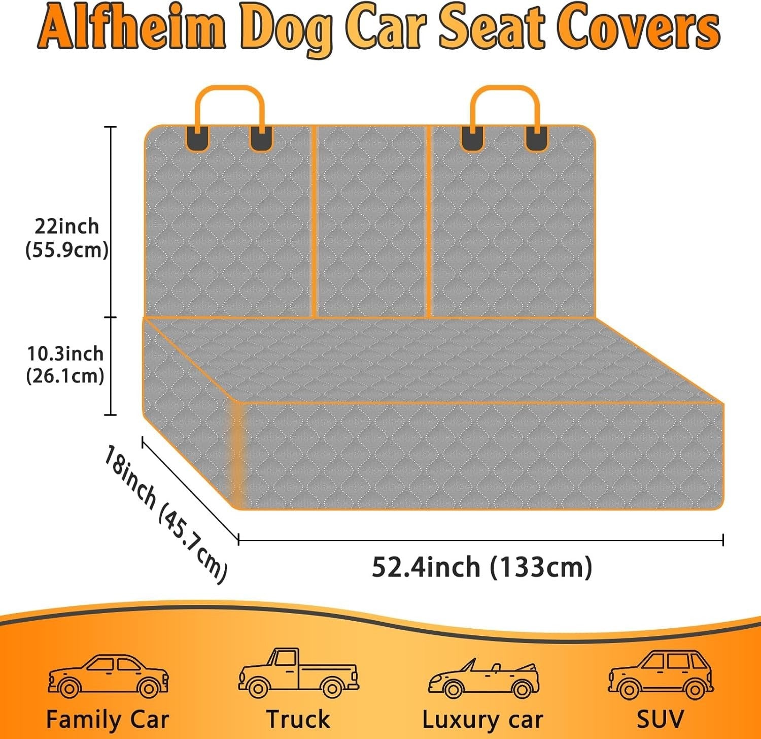 Alfheim Dog Car Seat Cover Scratchproof Durable Washable Back Seat Cover Thicken