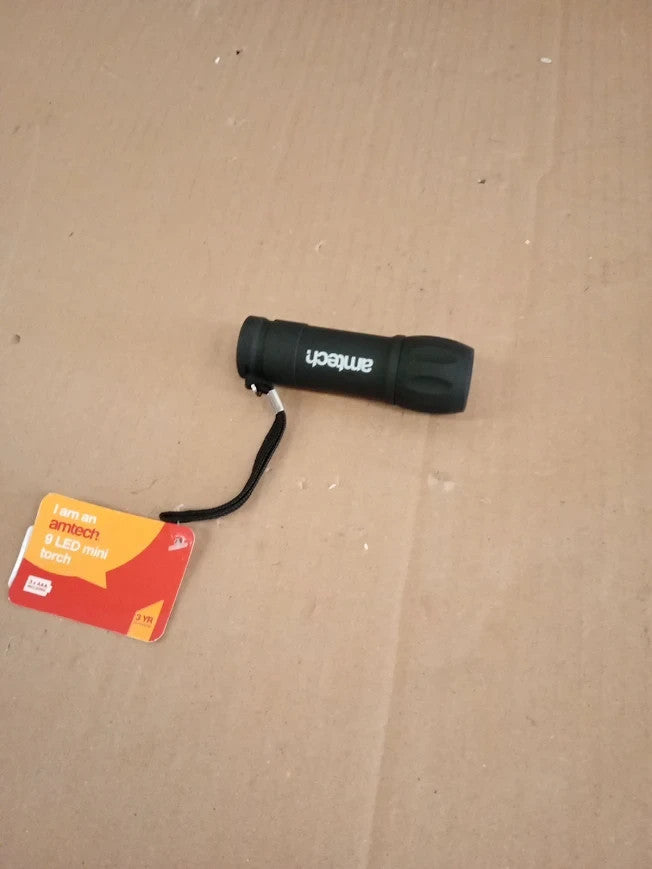 Amtech 9 LED Mini Torch Soft Touch Grip Wrist Strap Ideal Camping New