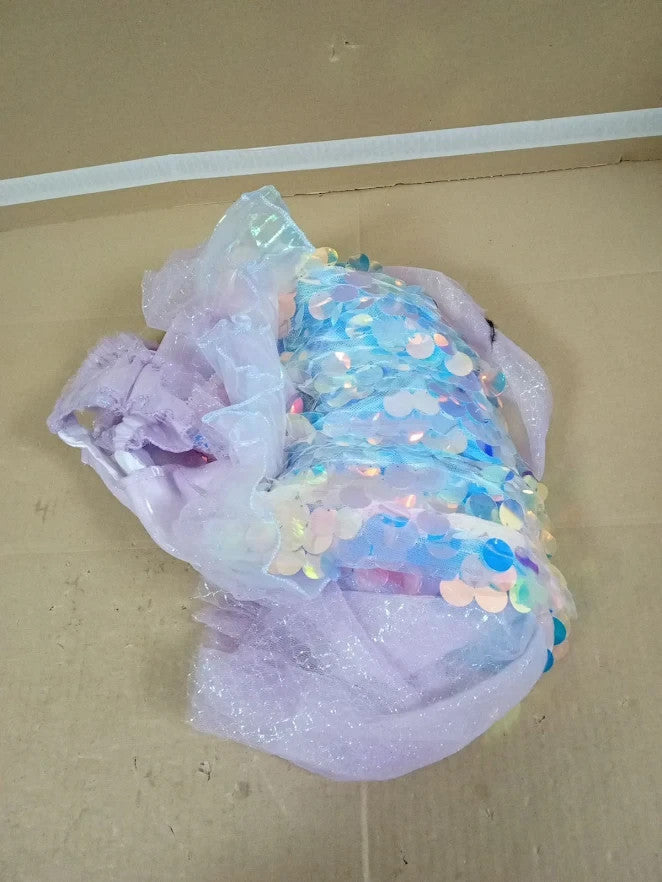 Little Mermaid Princess Fancy Dress Costume Girls Purple Age 4-5 Years New