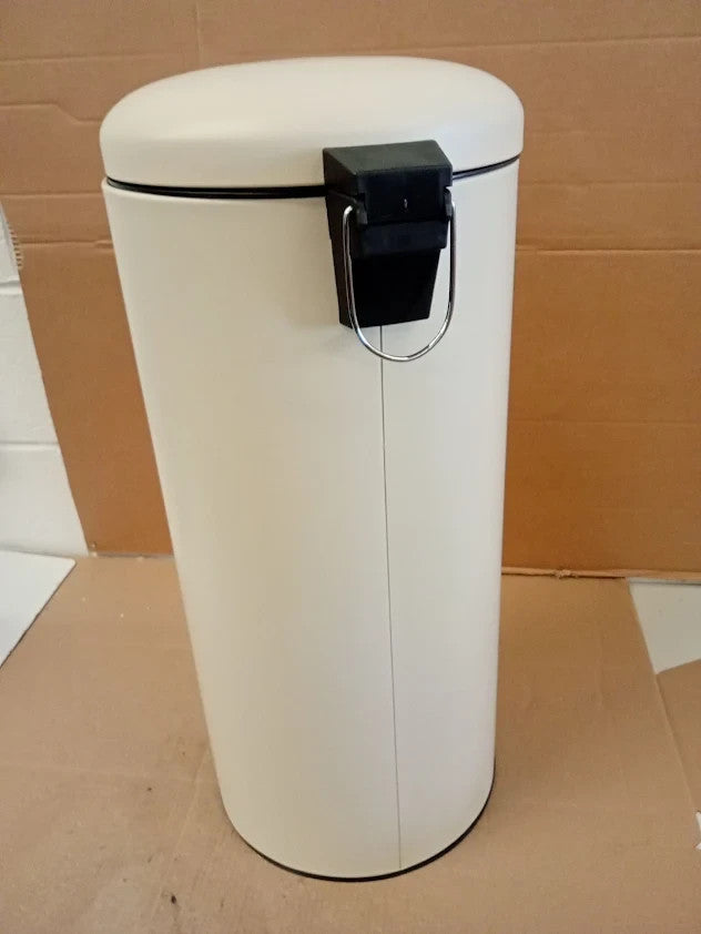 Habitat 30L Round Bin Carbon Steel Inner Bin 67x29X29cm Matt Cream