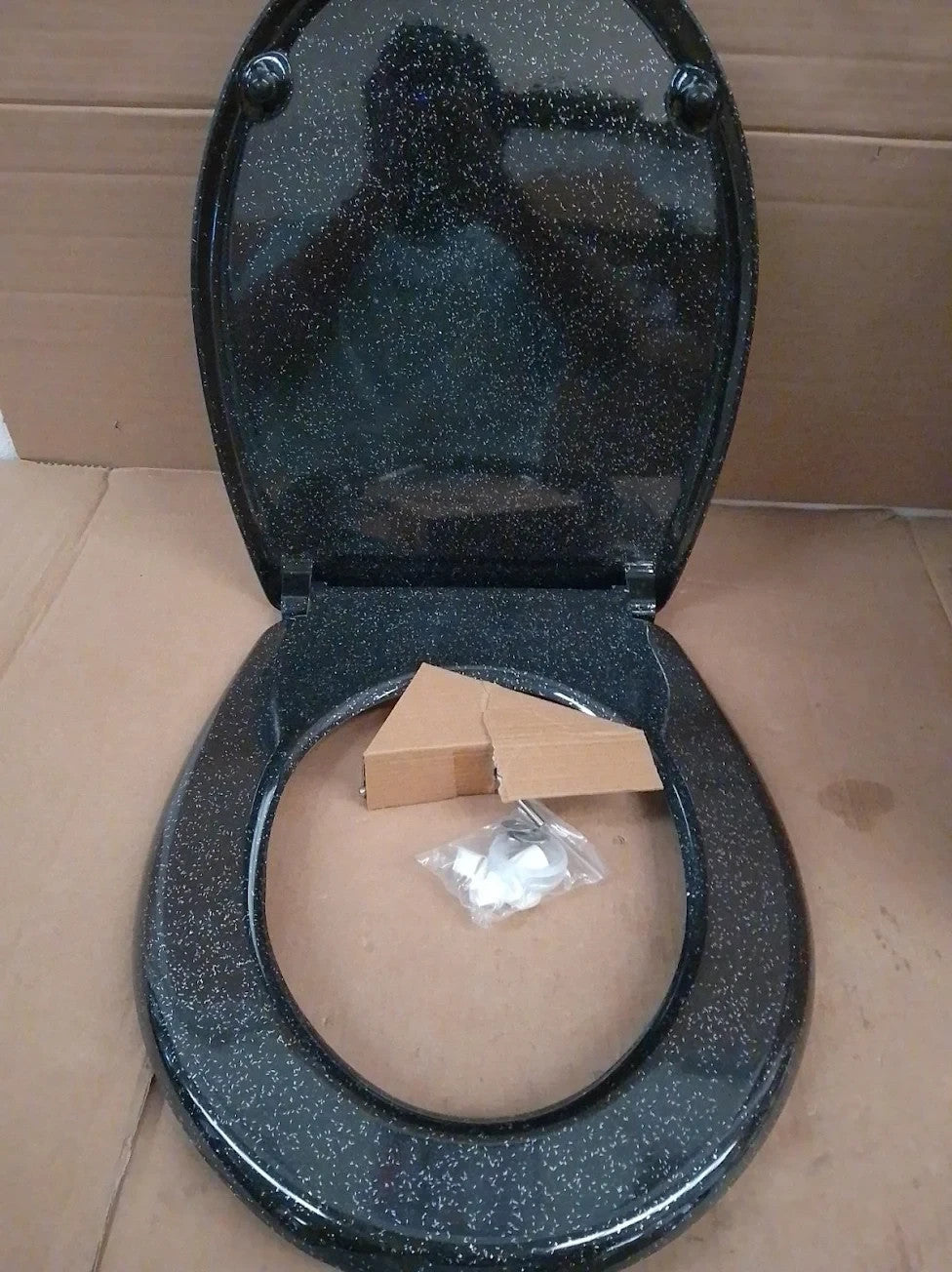 Argos Home Black Glitter Slow Close Toilet Seat Bathroom Replacement Design New