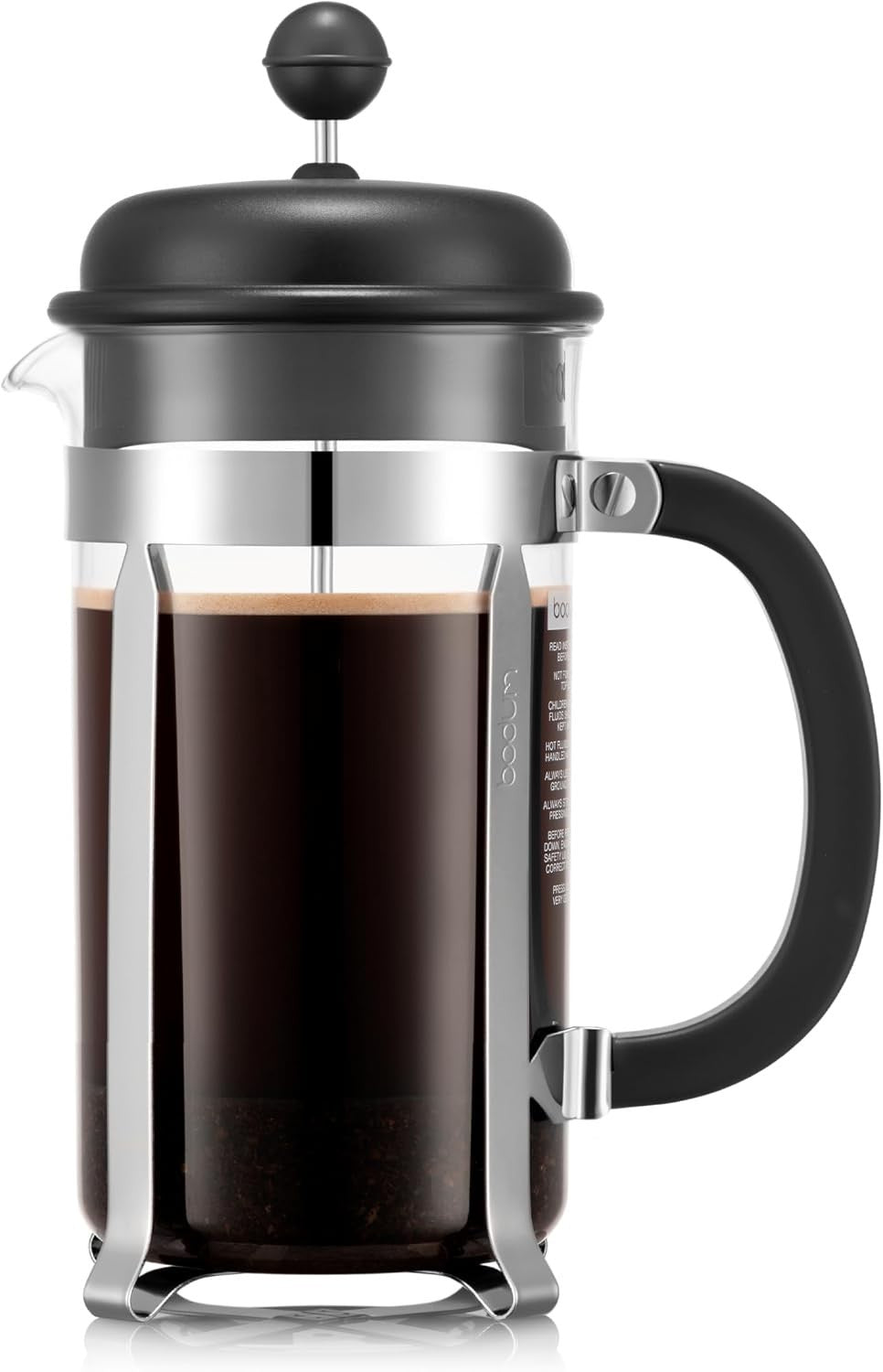 Bodum French Press Caffettiera Black 1L 8 Cup Coffee Maker Durable Glass New