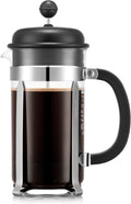 Bodum French Press Caffettiera Black 1L 8 Cup Coffee Maker Durable Glass New