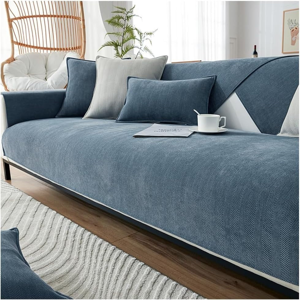 Nuodwell Herringbone Chenille Sofa Cover 4 Seater Couch 90x180x1cm New