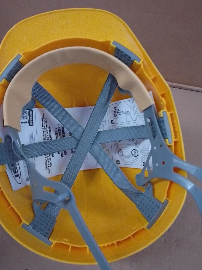JSP EVO3 Safety Helmet Hard Hat Vented Yellow Slip Ratchet Adjustment EN397