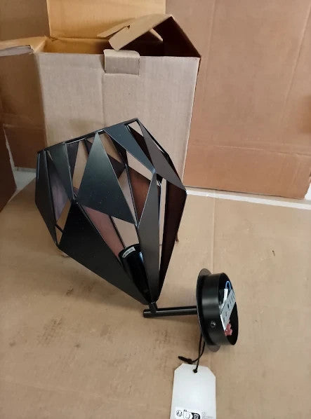 Eglo Wall Lamp Carlton 1 Vintage Light Metal Lighting Black Copper 33x20.5cm New