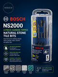 Bosch NS2000 4 Piece Carbide Tipped Natural Stone Tile Bits Assorted Set