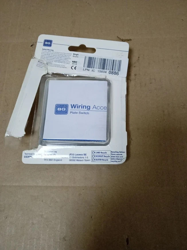 BG Electrical Single Intermediate Wall Light Switch Raised Slim Profile Round