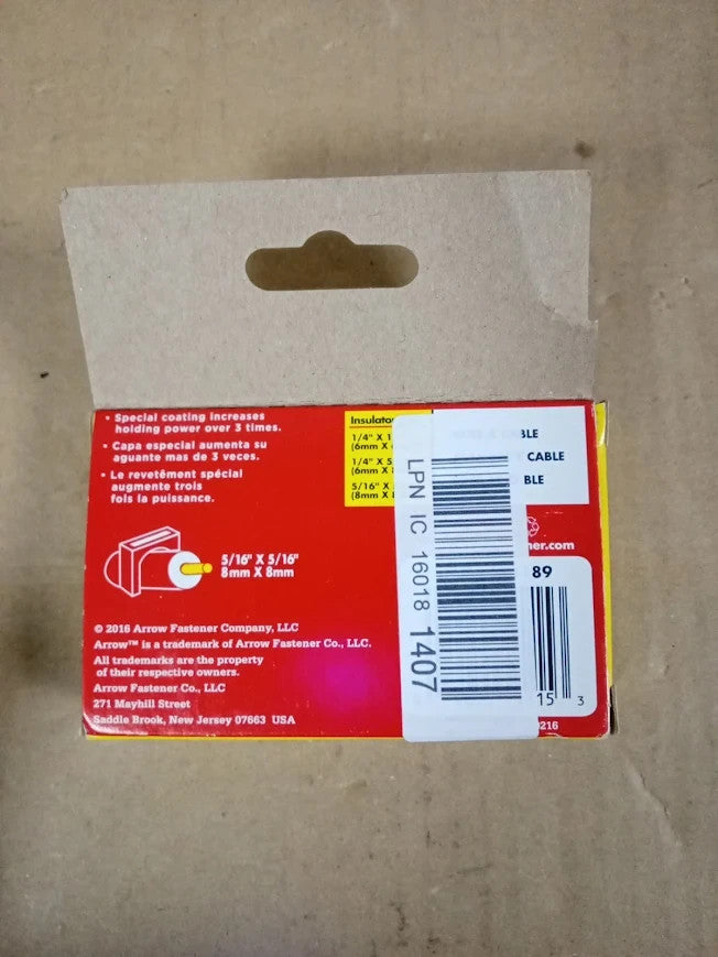 Arrow Insulated Staples 300 8x8mm Clear 5/16x5/16in T59 Clear New