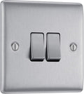 BG Electrical Double Wall Light Switch 2 Way Raised Slim Profile NBS42 20A New