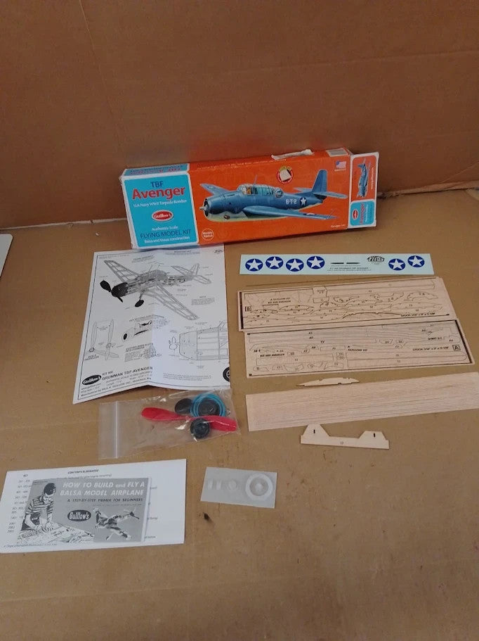 Guillow Grumman TBF Avenger Model Kit Wood 14+ 13.69x1.75x4.5in New