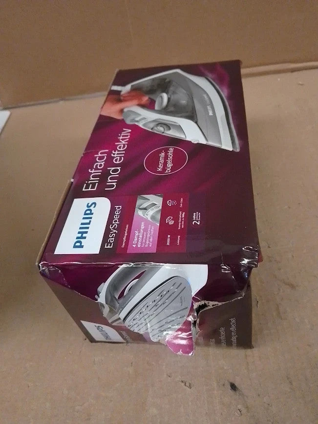 Philips Steam Iron Easyspeed Steam Boost 100g Ceramic Soleplate 2000W Grey